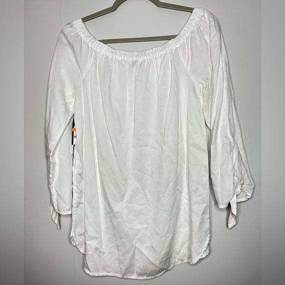 NWT Crown & Ivy White Long Sleeve Bold Moves Shirt Size Small (D188) - Picture 5 of 7